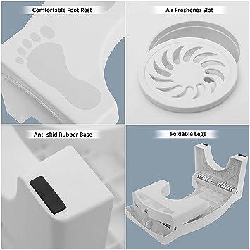 Foldable Plastic Potty Training Stool: Anti-Constipation with Air Freshener Slot