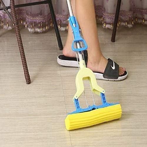Folding Sponge Mop with Stainless Steel Rod: Absorbent Floor Cleaner