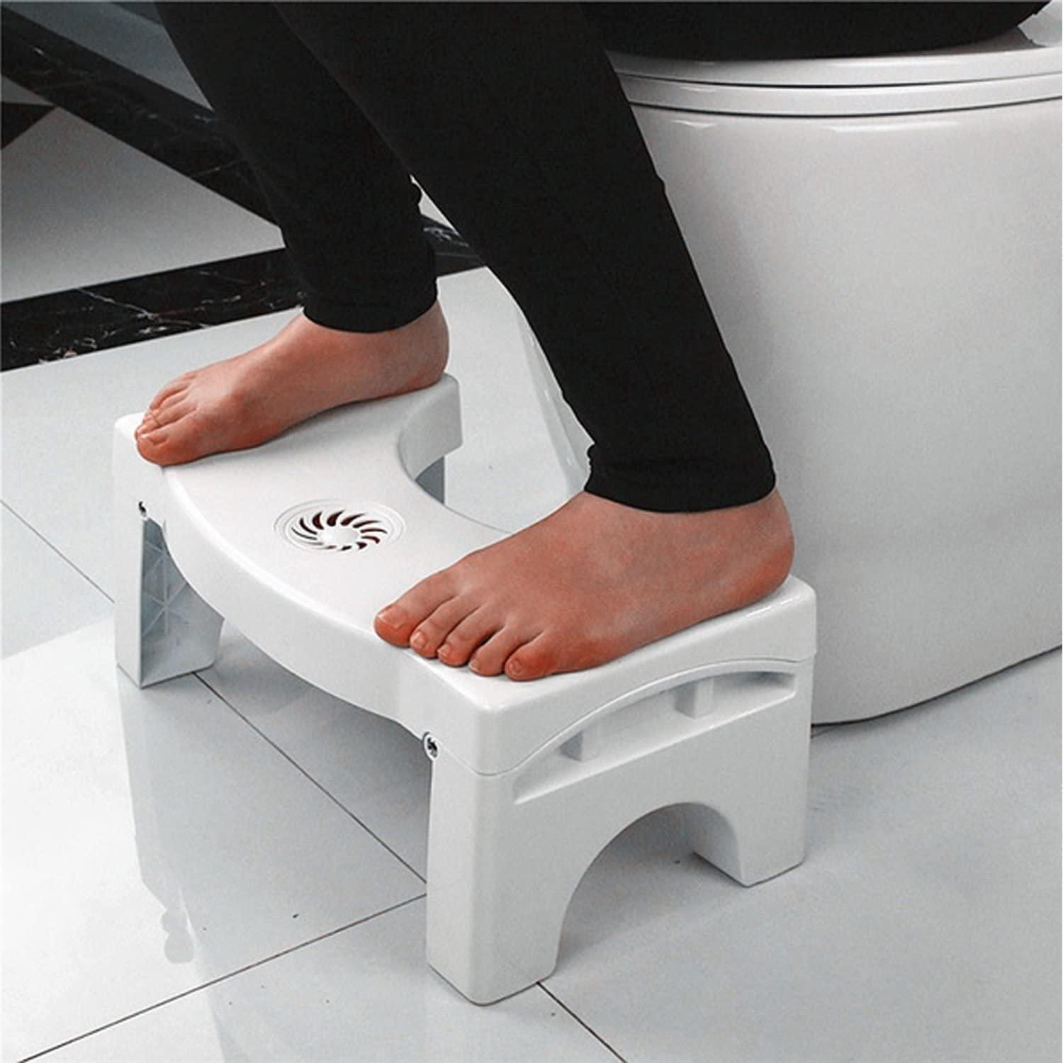 Foldable Plastic Potty Training Stool: Anti-Constipation with Air Freshener Slot